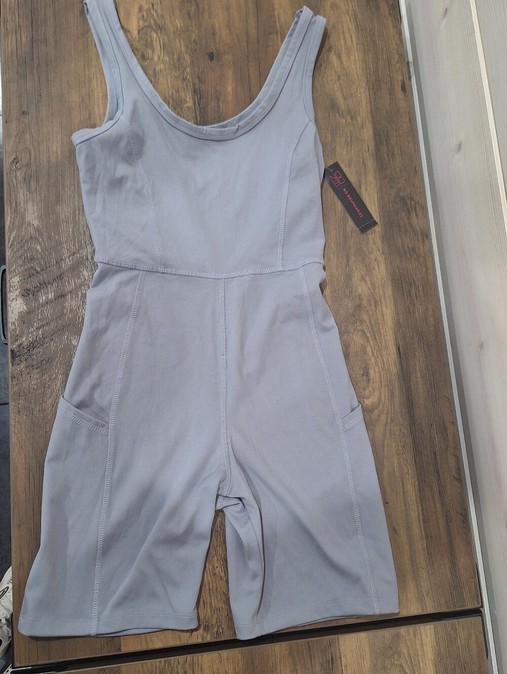 No Boundaries Light Gray Women's Sleeveless Romper Jumpsuit
